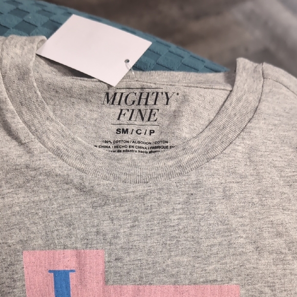 Mighty Fine Gray Tee with Vibrant Print - Picture 3 of 3